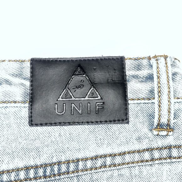 UNIF Size 24 Jeans Retro Old School Heavy Denim Distressed Boyfriend Destroyed - Picture 8 of 11